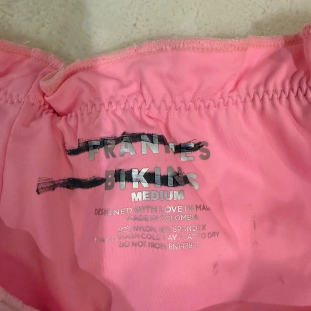 New! Frankies Bikinis Lisa Eyelet Bikini Bottom Pink 31528